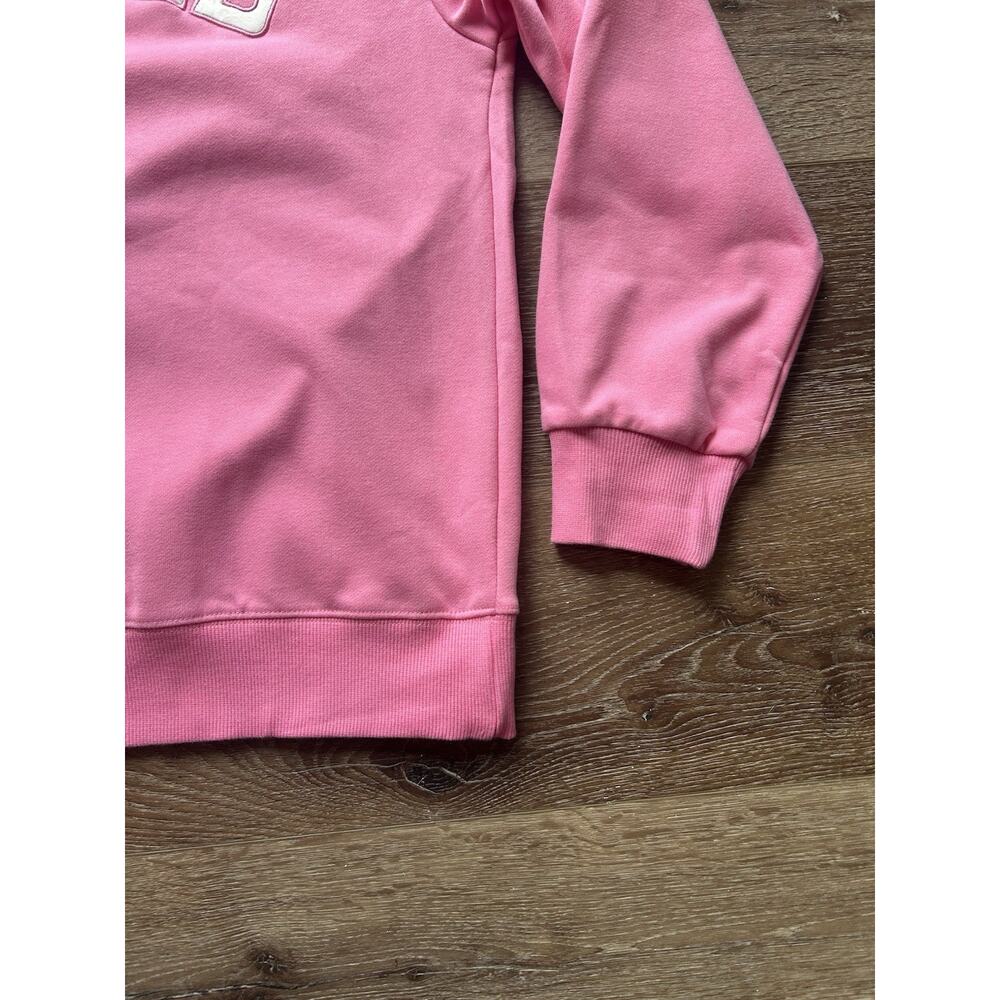 Women’s Pink Blessed Sweatshirt Varsity Patch Graphic Pullover Oversize Size M - Picture 3 of 5